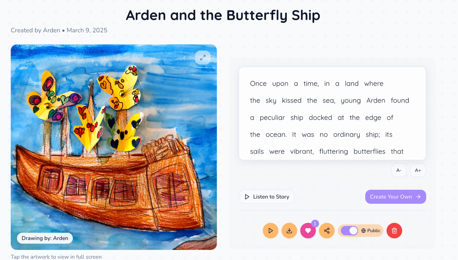 Arden, age 6's artwork